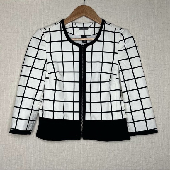 WHBM Window Pane Ponte Jacket size 2 - Picture 5 of 8